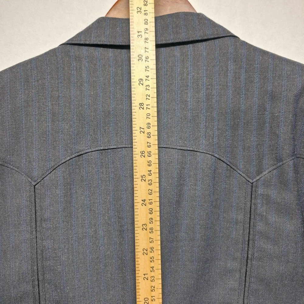 Vintage‎ Western Ranchman Outfitters Men's Gray Striped Western Blazer Size 44L